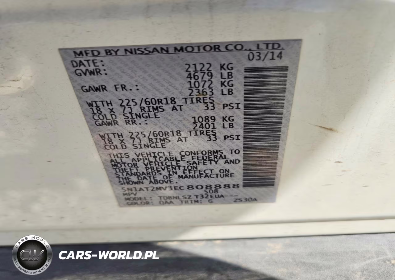 2014 Nissan Rogue Sl VIN:5N1AT2MV3EC808888 - 14