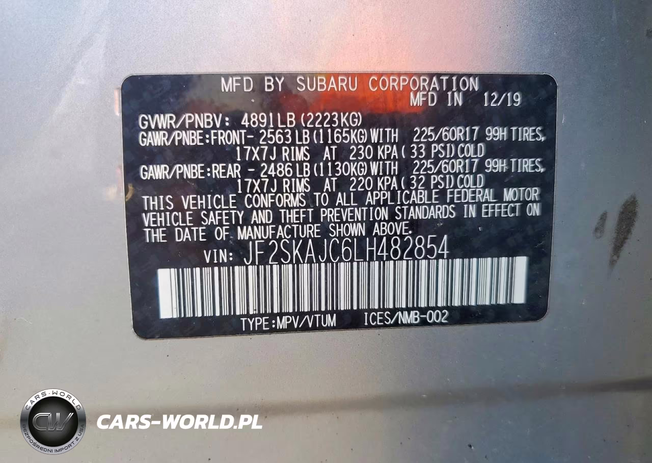 2020 Subaru Forester Premium VIN:JF2SKAJC6LH482854 - 14