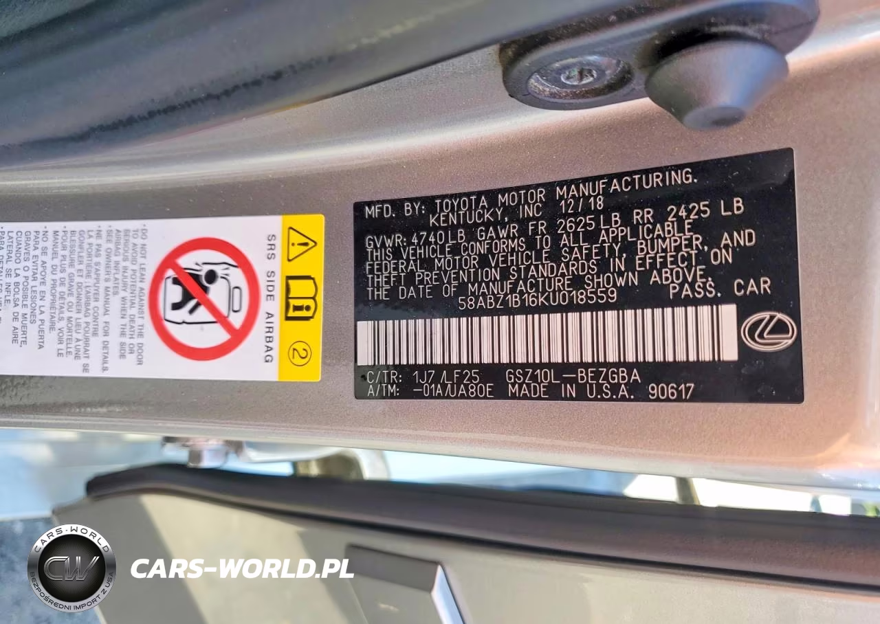 2019 Lexus Es 350 VIN:58ABZ1B16KU018559 - 12