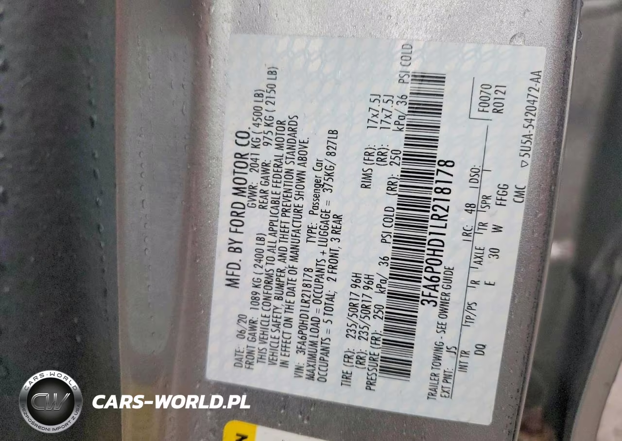 2020 Ford Fusion Se VIN:3FA6P0HD1LR218178 - 12