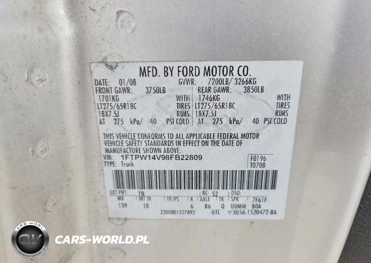 2008 Ford F150 Supercrew VIN:1FTPW14V98FB22809 - 12