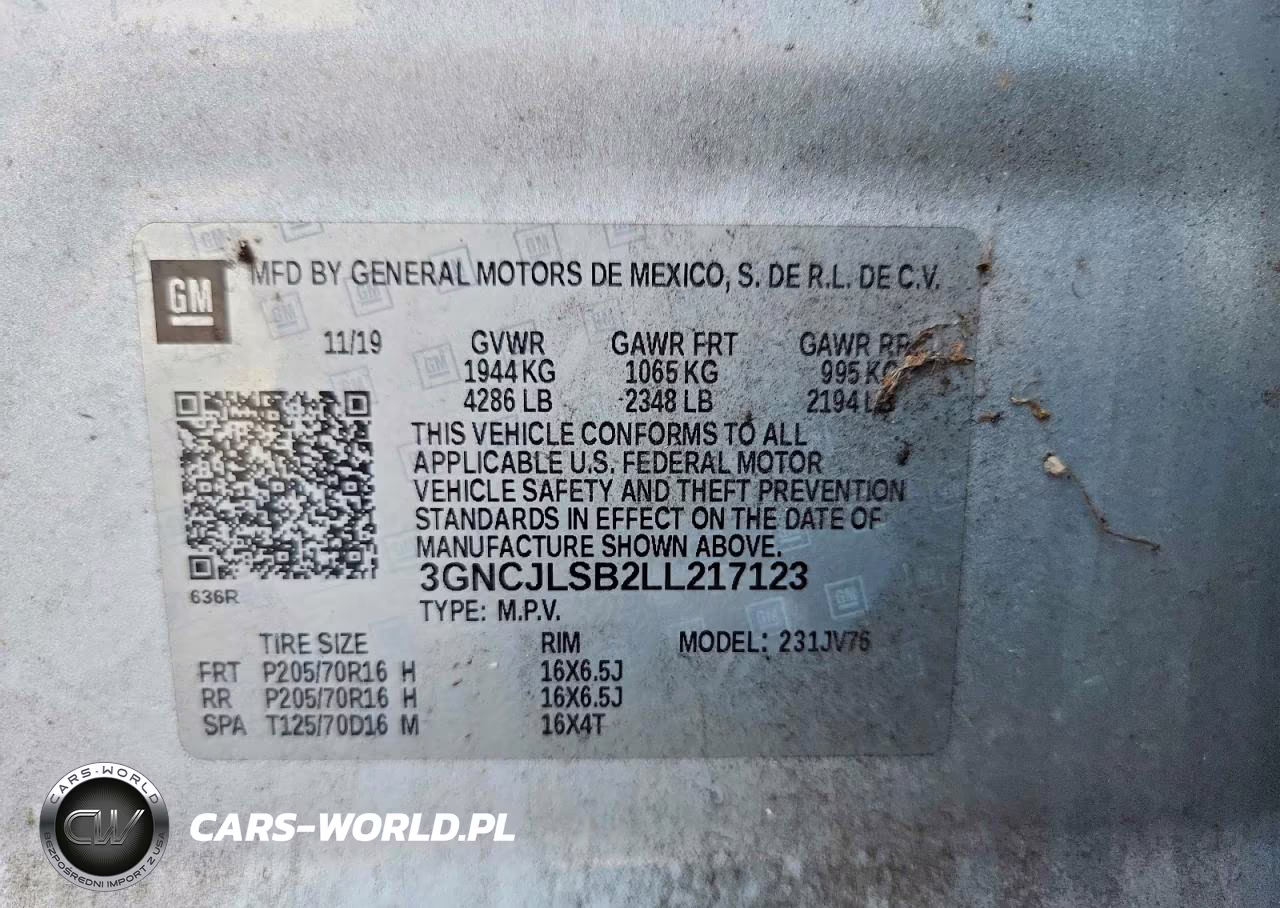 2020 Chevrolet Trax 1Lt VIN:3GNCJLSB2LL217123 - 14