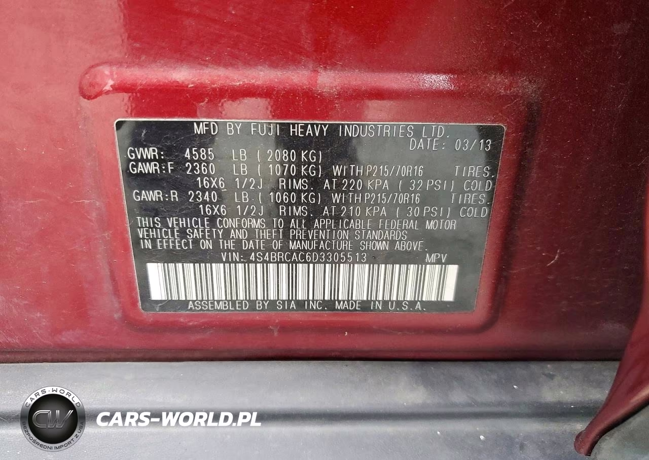 2013 Subaru Outback 2.5I VIN:4S4BRCAC6D3305513 - 13