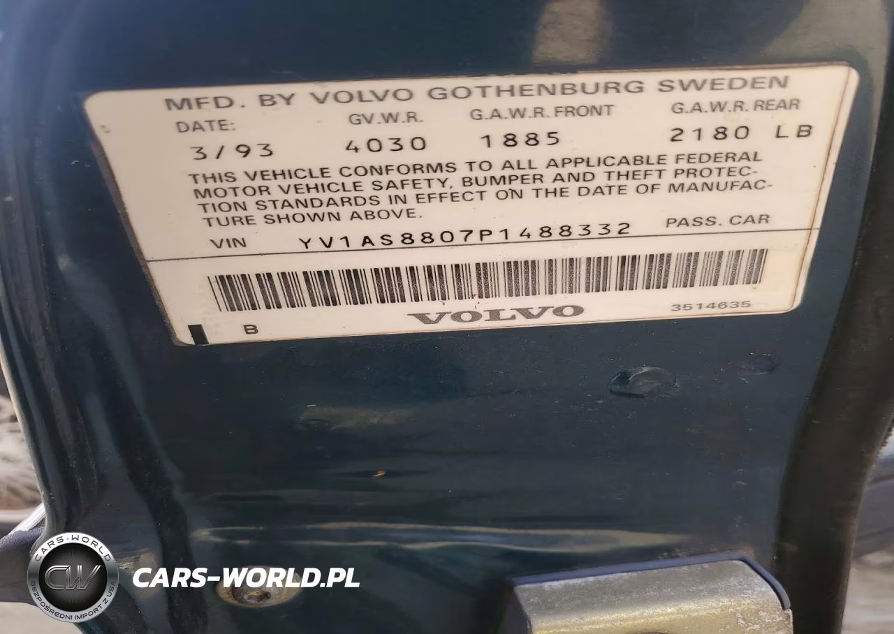 1993 Volvo 240 VIN:YV1AS8807P1488332 - 13