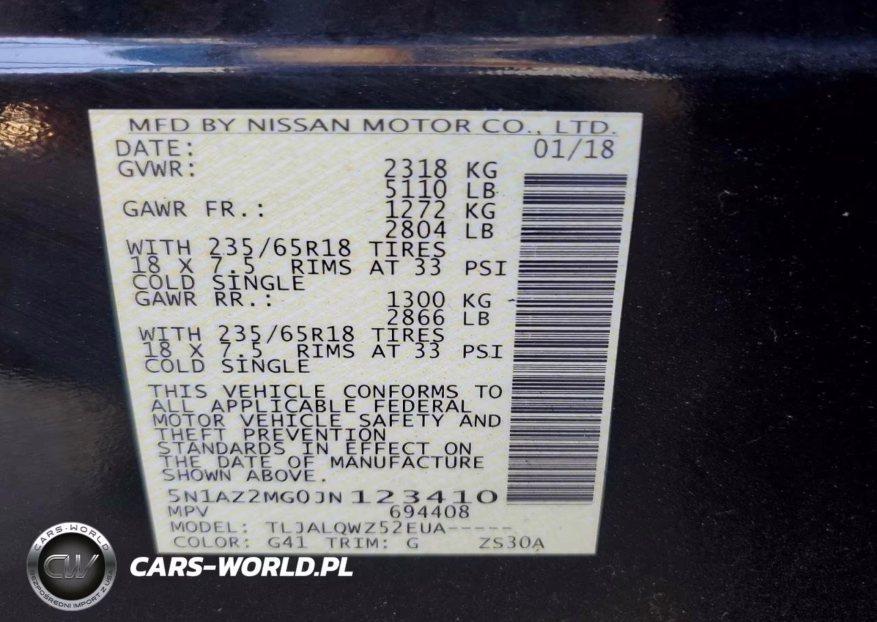 2018 Nissan Murano Sv VIN:5N1AZ2MG0JN123410 - 13