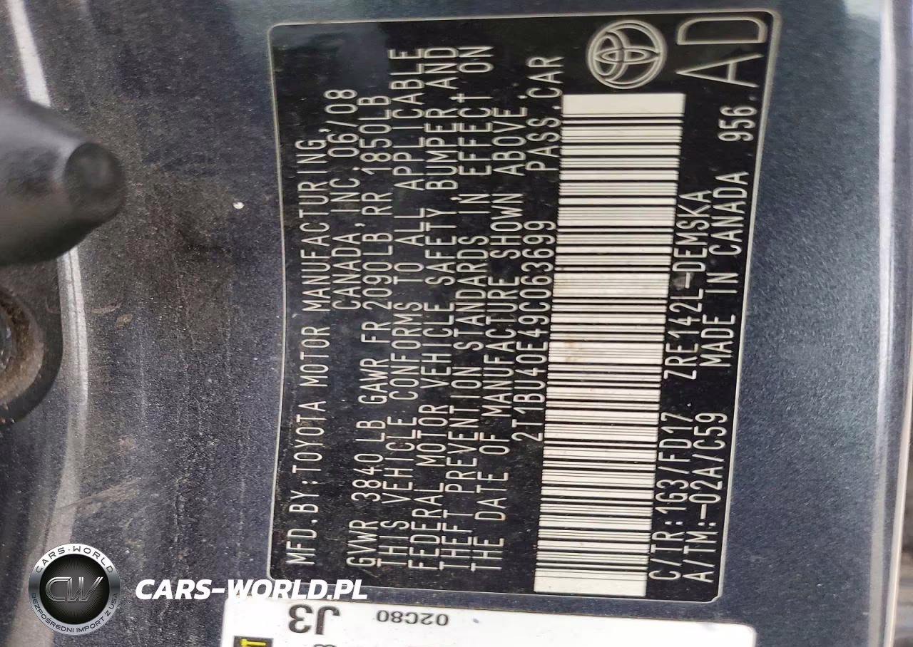 2009 Toyota Corolla S VIN:2T1BU40E49C063699 - 12