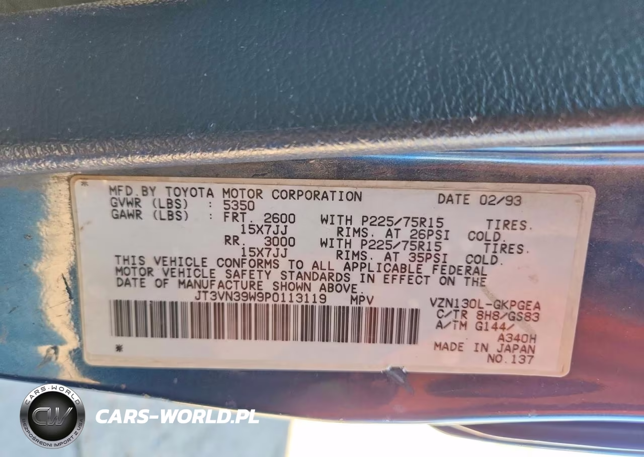 1993 Toyota 4Runner Sr5 V6 VIN:JT3VN39W9P0113119 - 14