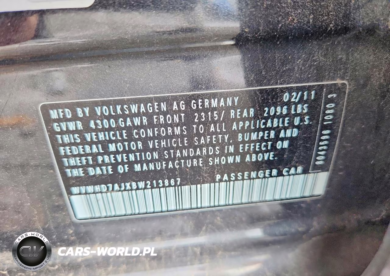 2011 Volkswagen Gti VIN:WVWHD7AJXBW213867 - 12