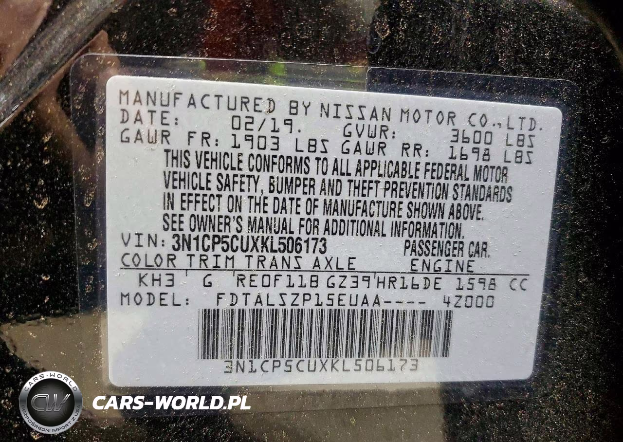 2019 Nissan Kicks Sv VIN:3N1CP5CUXKL506173 - 14