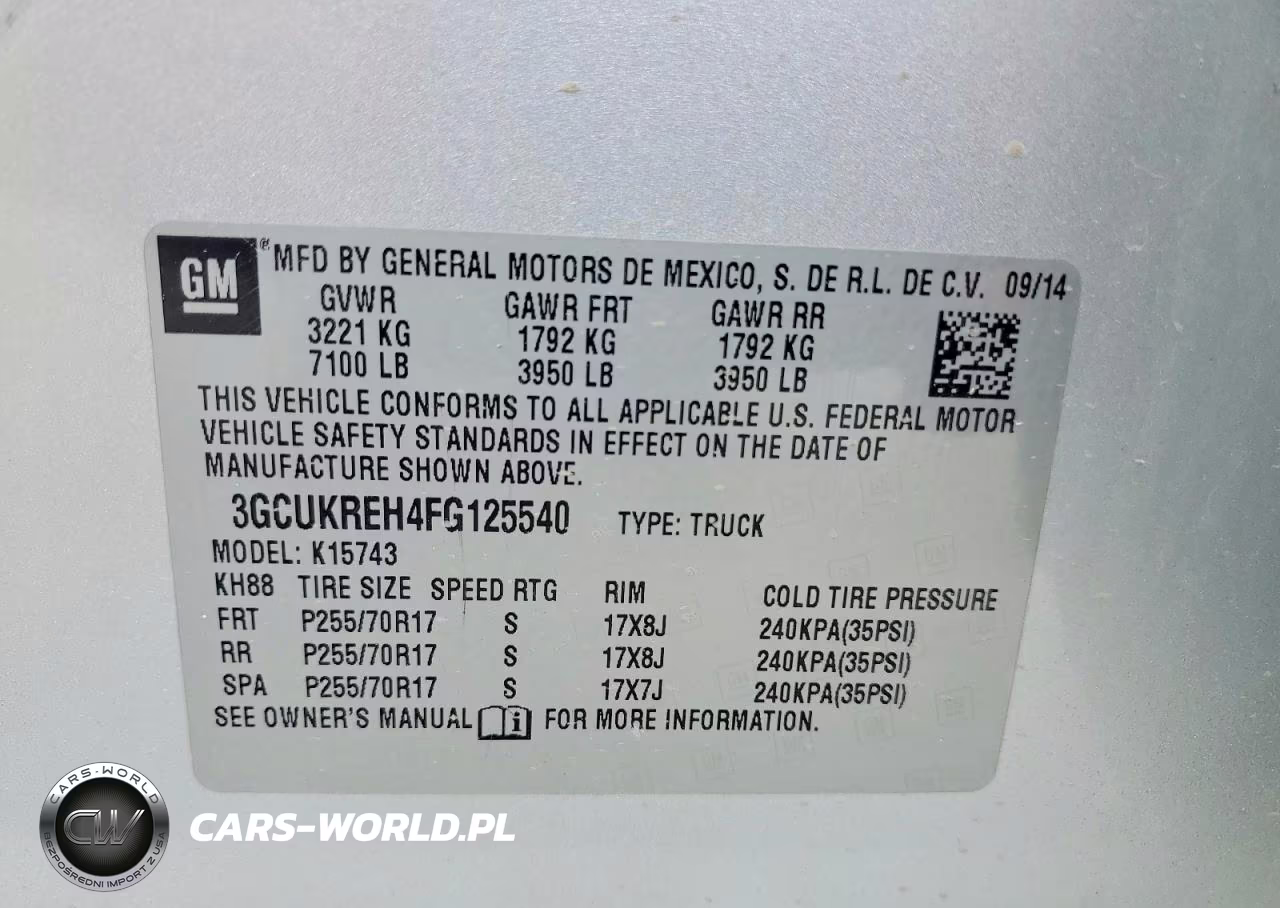 2015 Chevrolet Silverado K1500 Lt VIN:3GCUKREH4FG125540 - 13