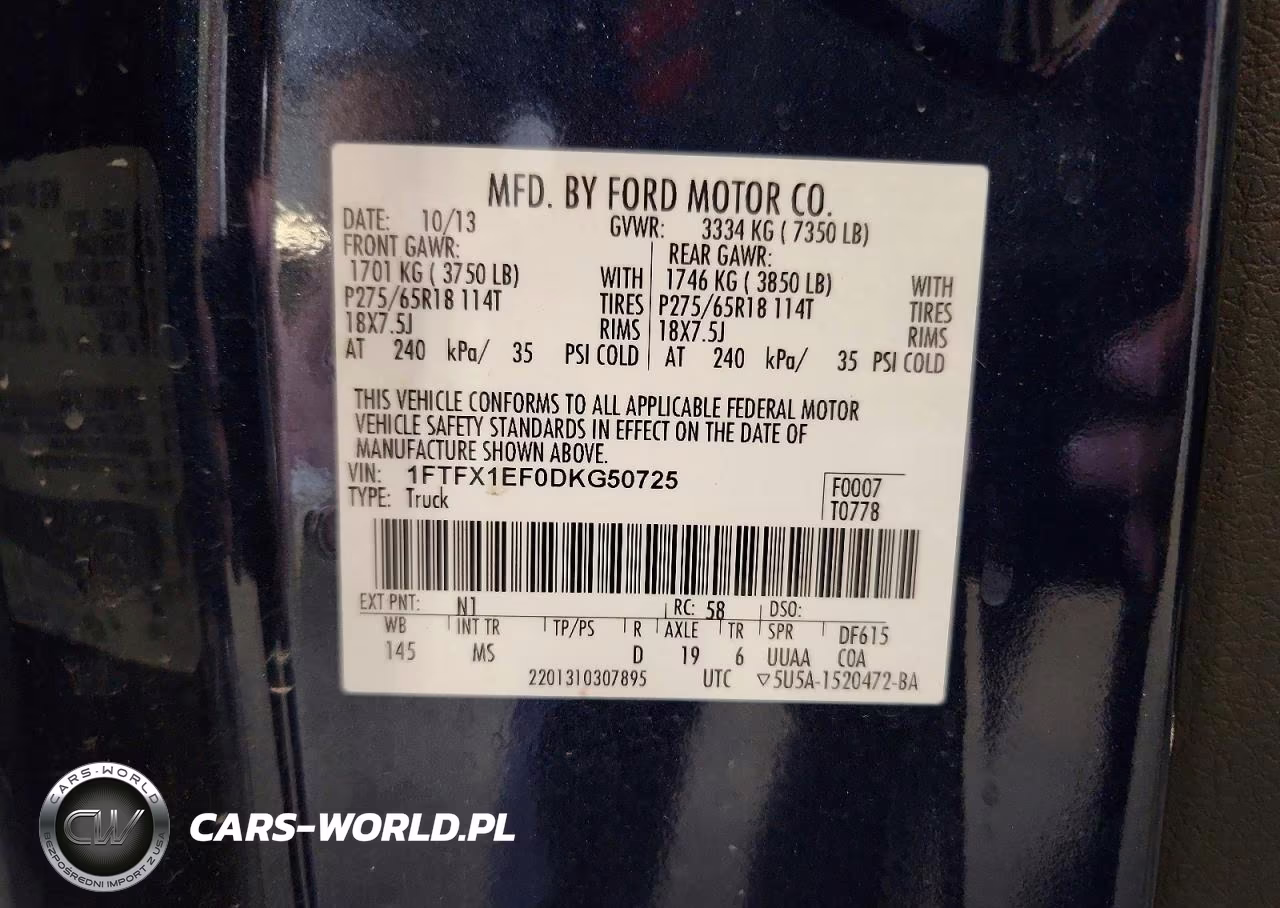 2013 Ford F150 Super Cab VIN:1FTFX1EF0DKG50725 - 12