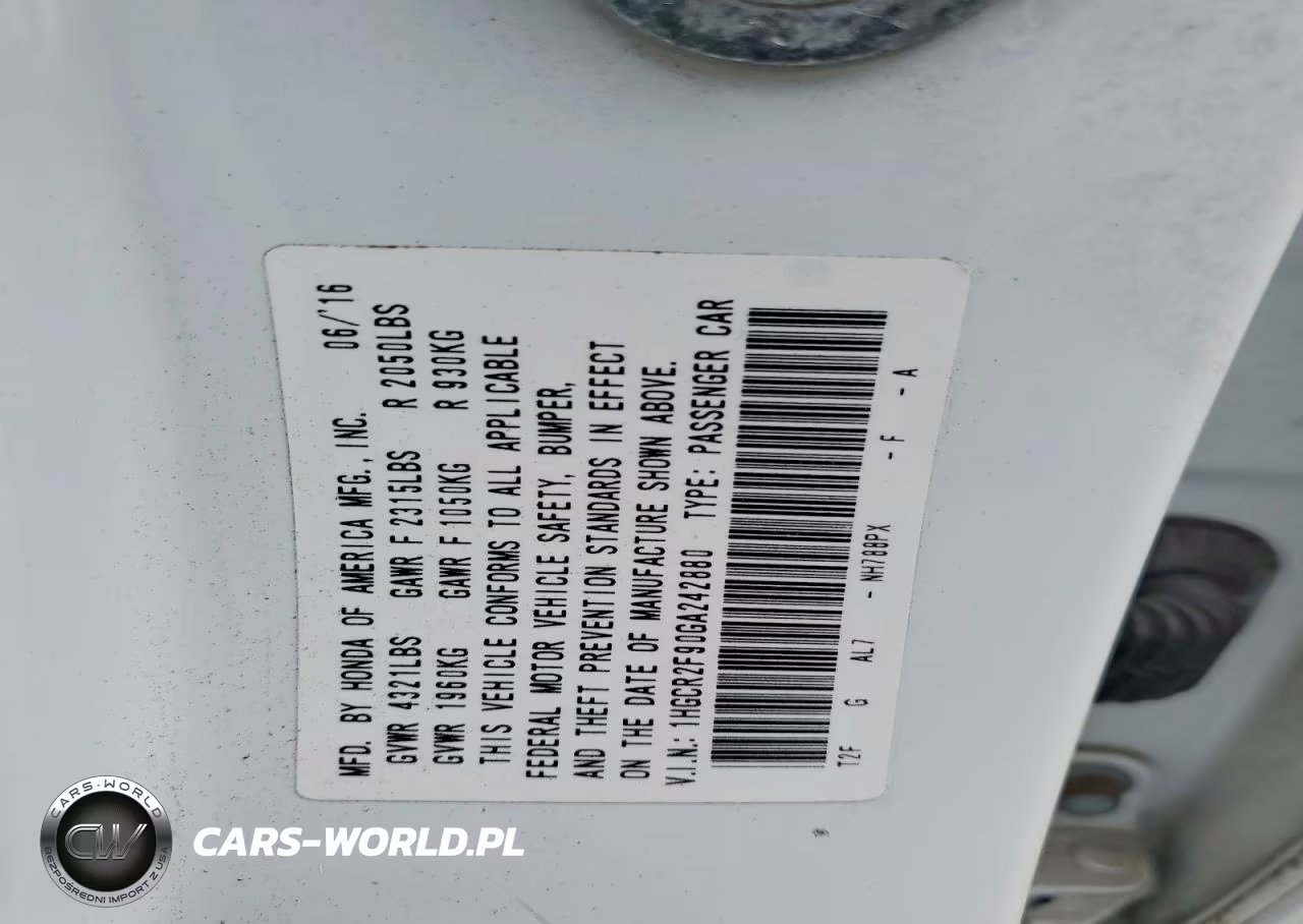 2016 Honda Accord Exl VIN:1HGCR2F90GA242880 - 12