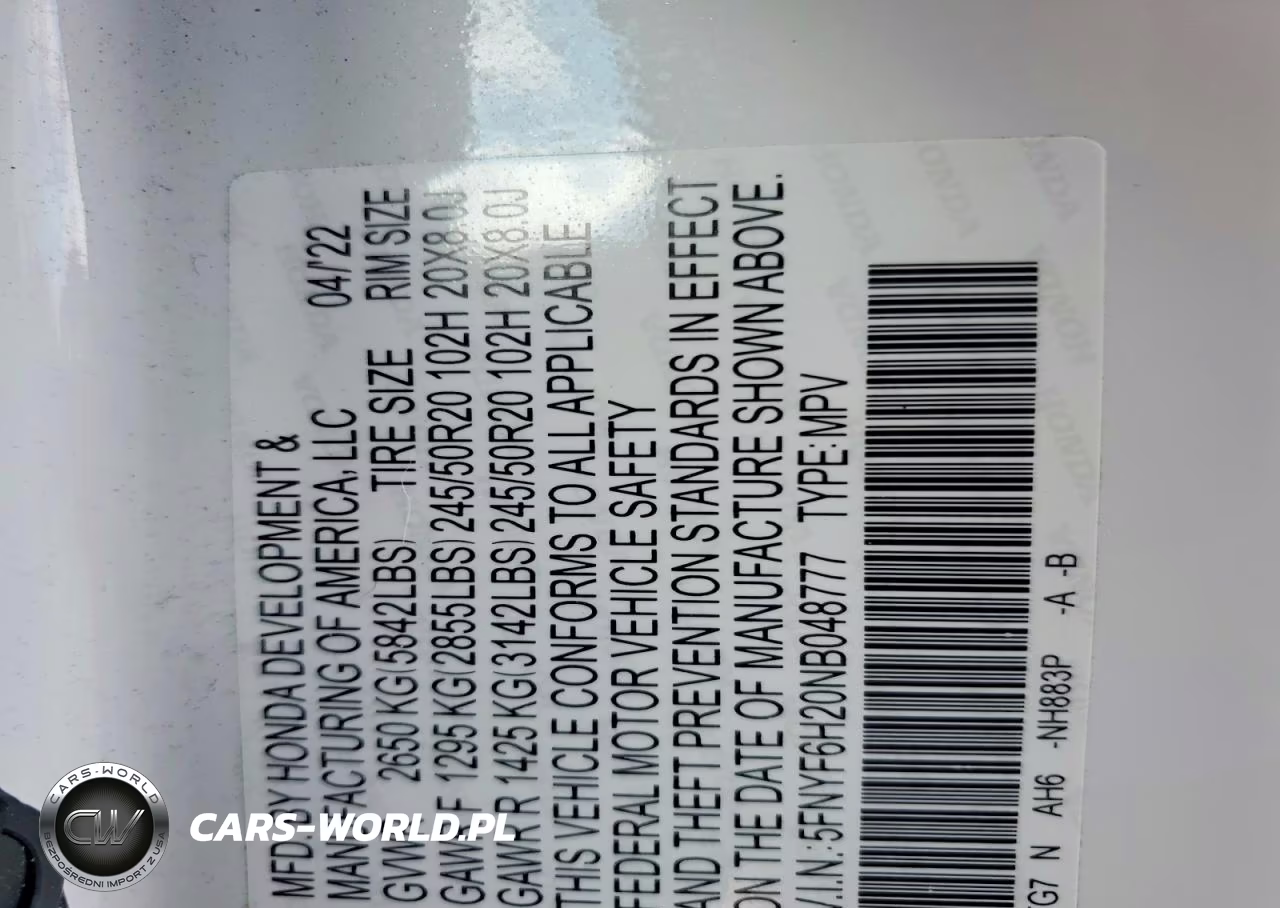 2022 Honda Pilot Se VIN:5FNYF6H20NB048777 - 13