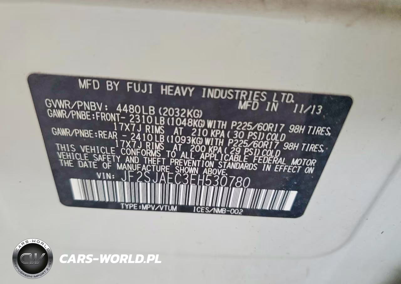 2014 Subaru Forester 2.5I Premium VIN:JF2SJAEC3EH530780 - 13