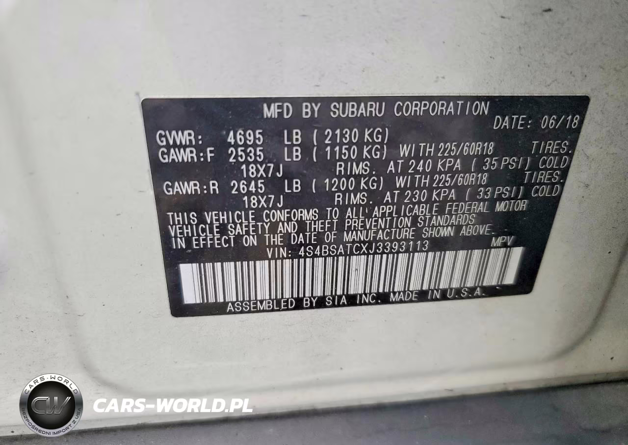 2018 Subaru Outback Touring VIN:4S4BSATCXJ3393113 - 13
