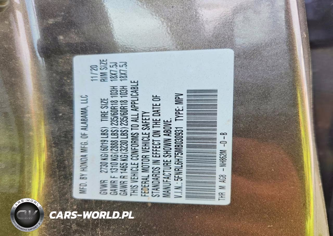 2021 Honda Odyssey Exl VIN:5FNRL6H75MB030931 - 13