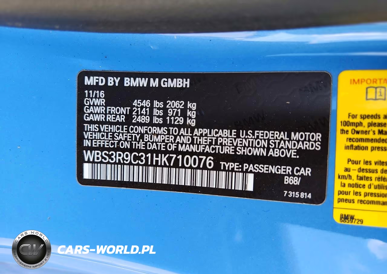 2017 BMW M4 VIN:WBS3R9C31HK710076 - 12