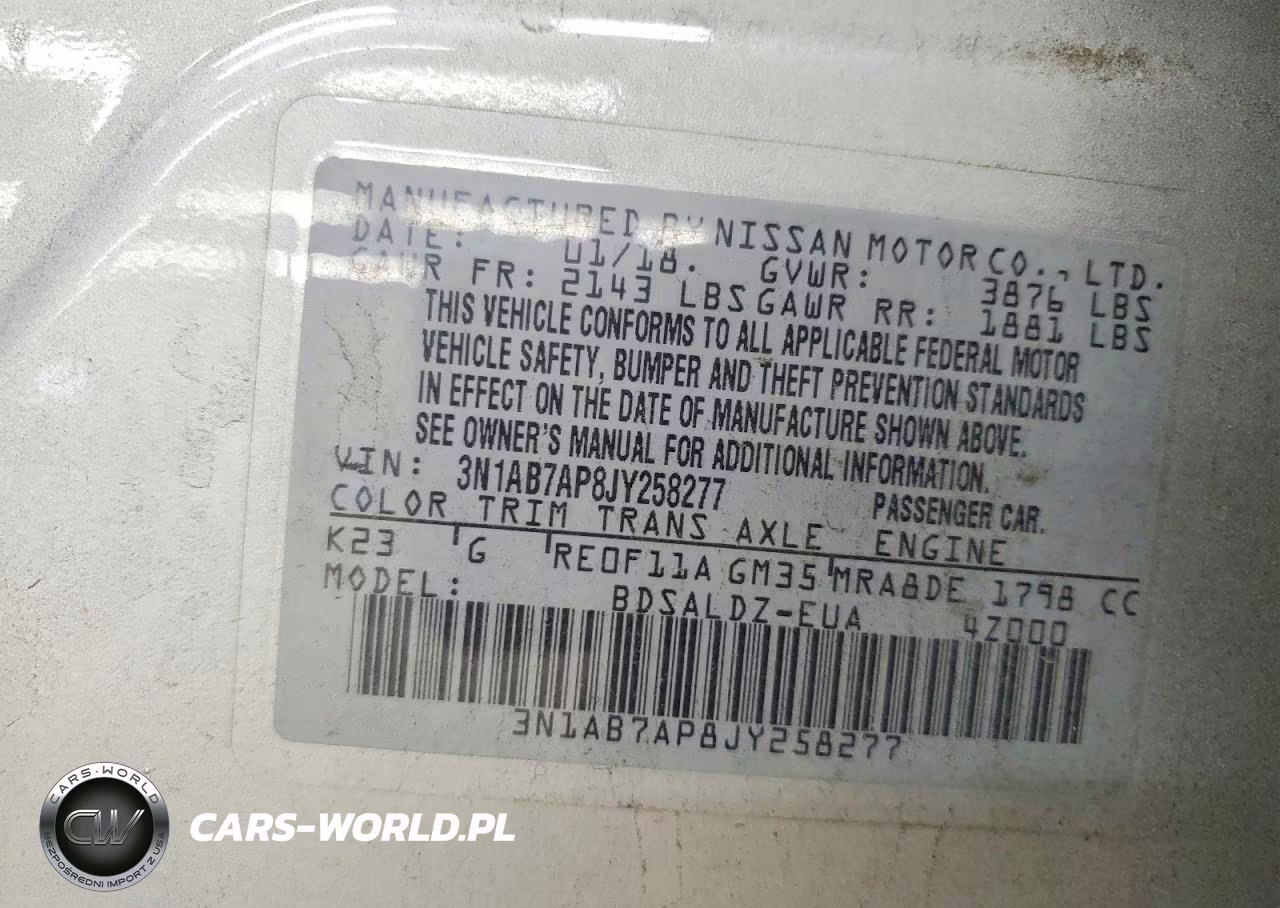 2018 Nissan Sentra Sv VIN:3N1AB7AP8JY258277 - 12