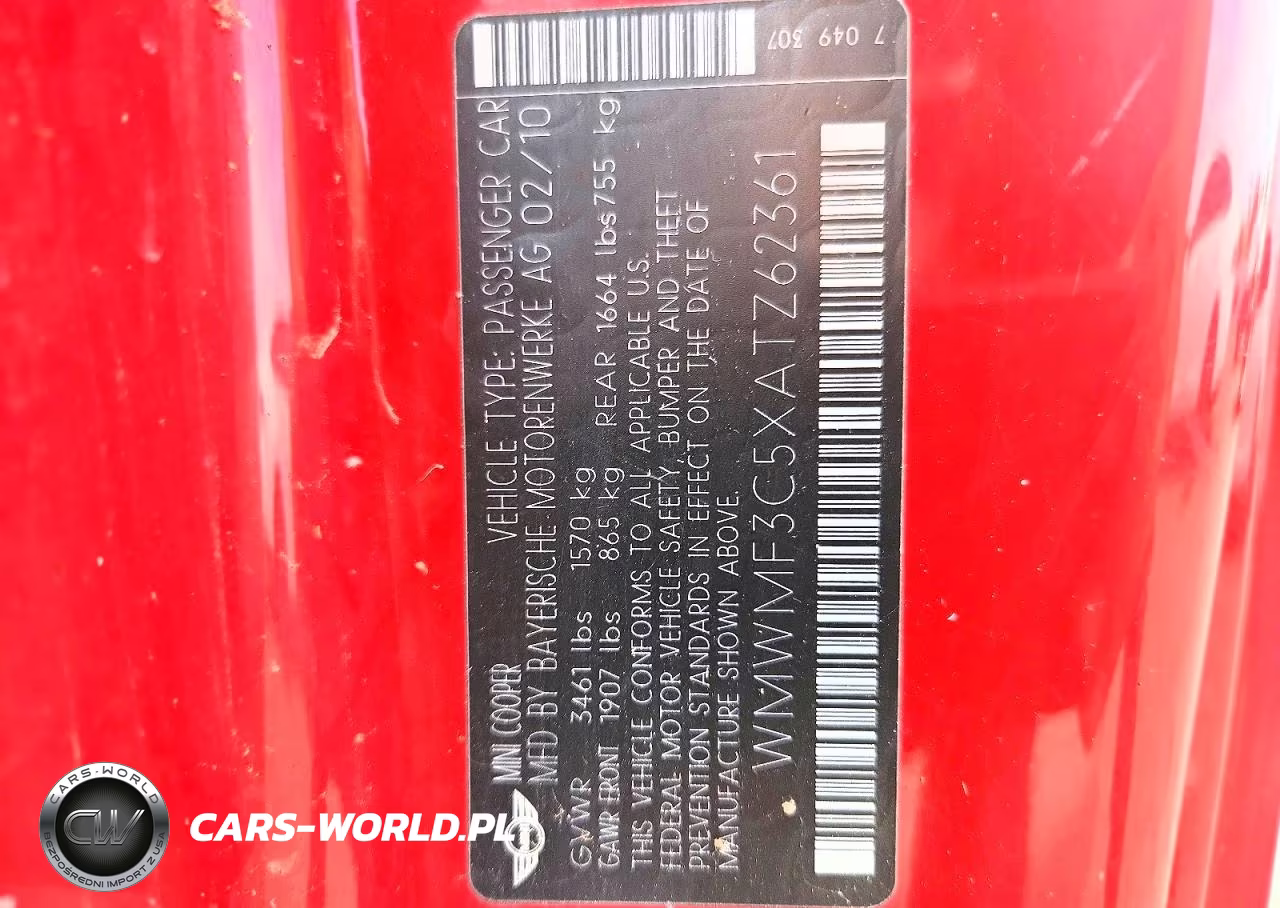 2010 Mini Cooper VIN:WMWMF3C5XATZ62361 - 12