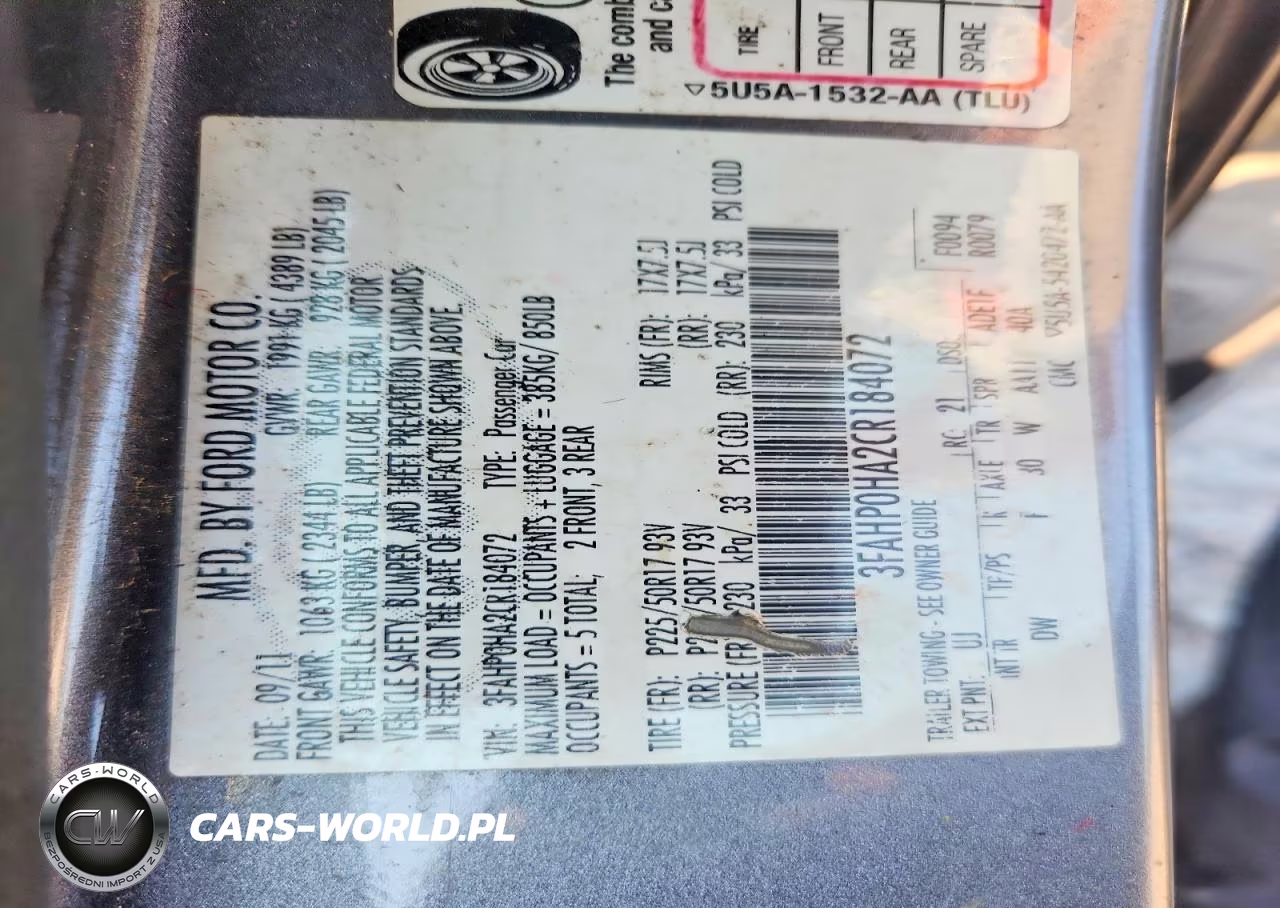 2012 Ford Fusion Se VIN:3FAHP0HA2CR184072 - 12