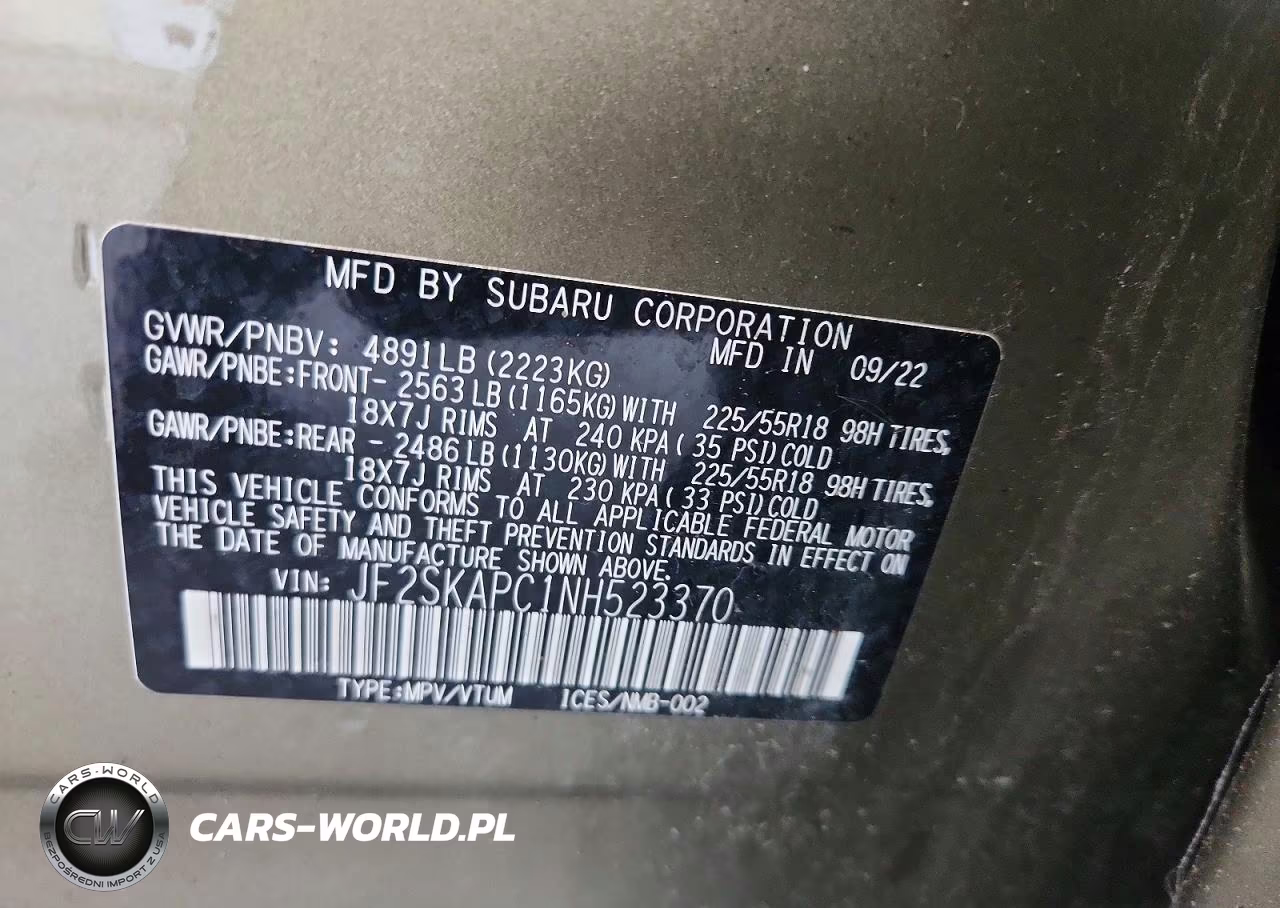2022 Subaru Forester Limited VIN:JF2SKAPC1NH523370 - 13