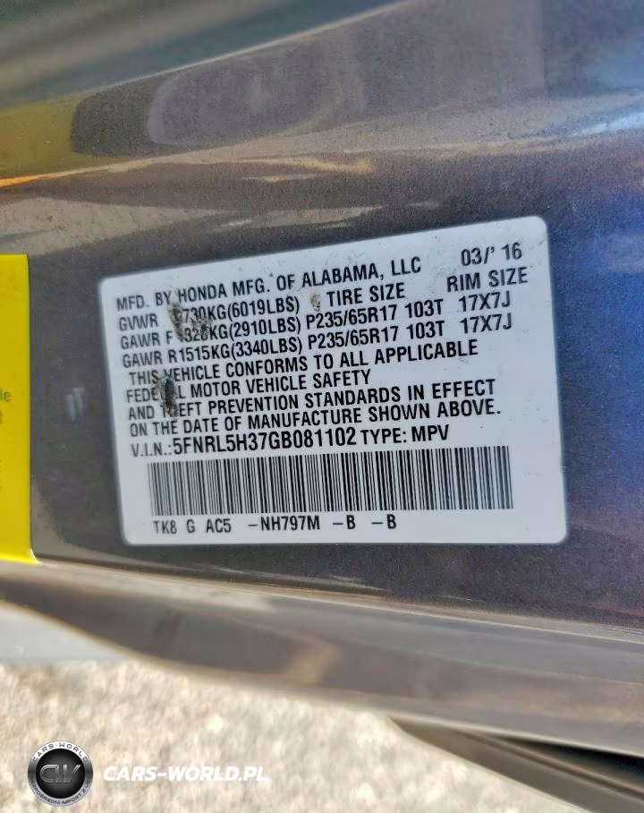 2016 Honda Odyssey Se VIN:5FNRL5H37GB081102 - 14