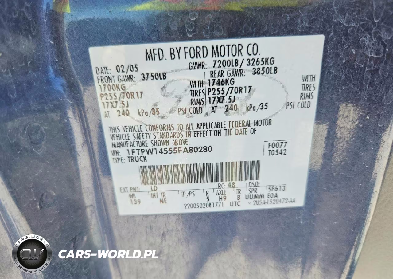 2005 Ford F150 Supercrew VIN:1FTPW14555FA80280 - 12