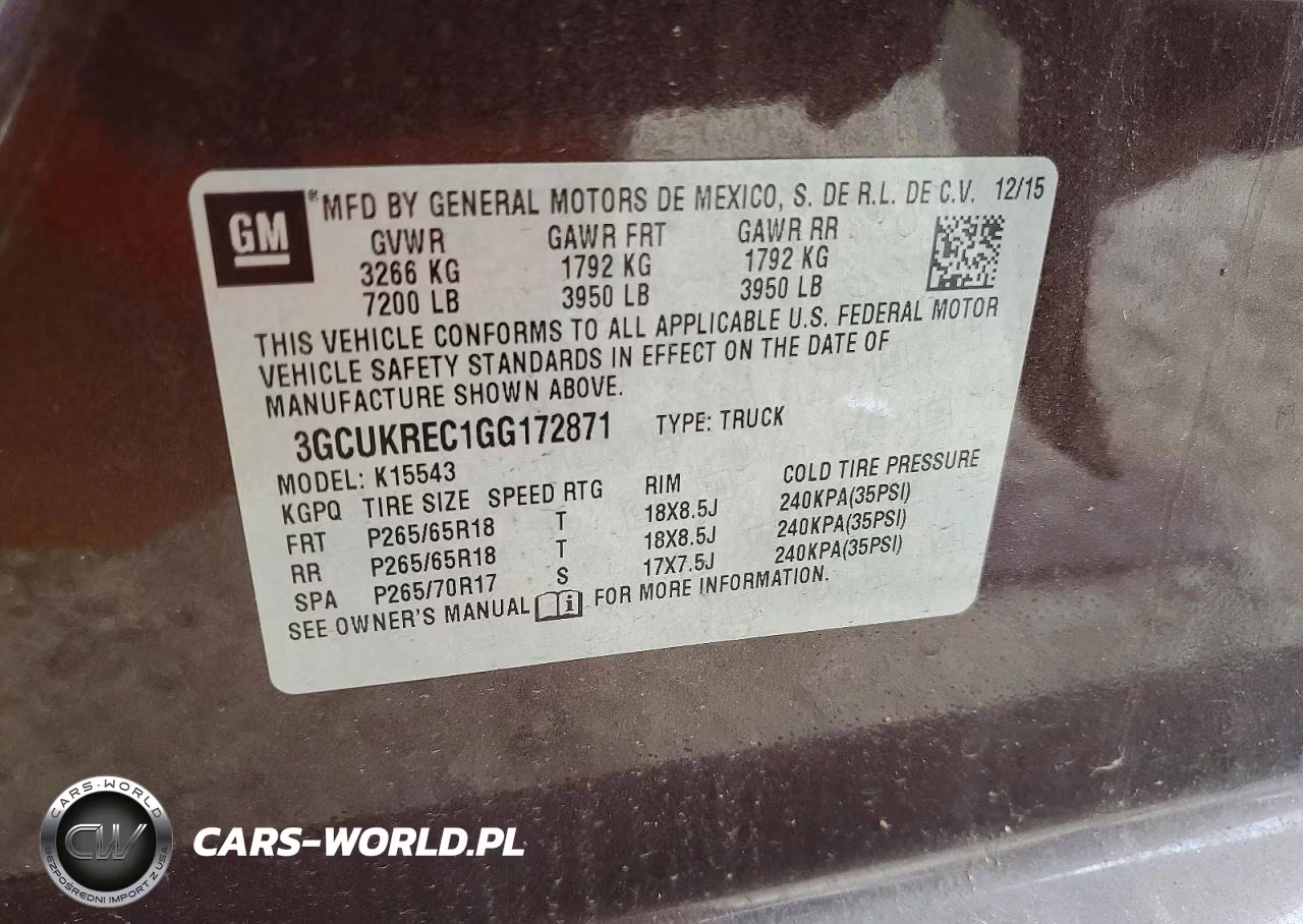 2016 Chevrolet Silverado K1500 Lt VIN:3GCUKREC1GG172871 - 12