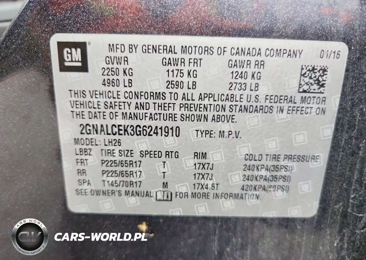 2016 Chevrolet Equinox Lt VIN:2GNALCEK3G6241910 - 13