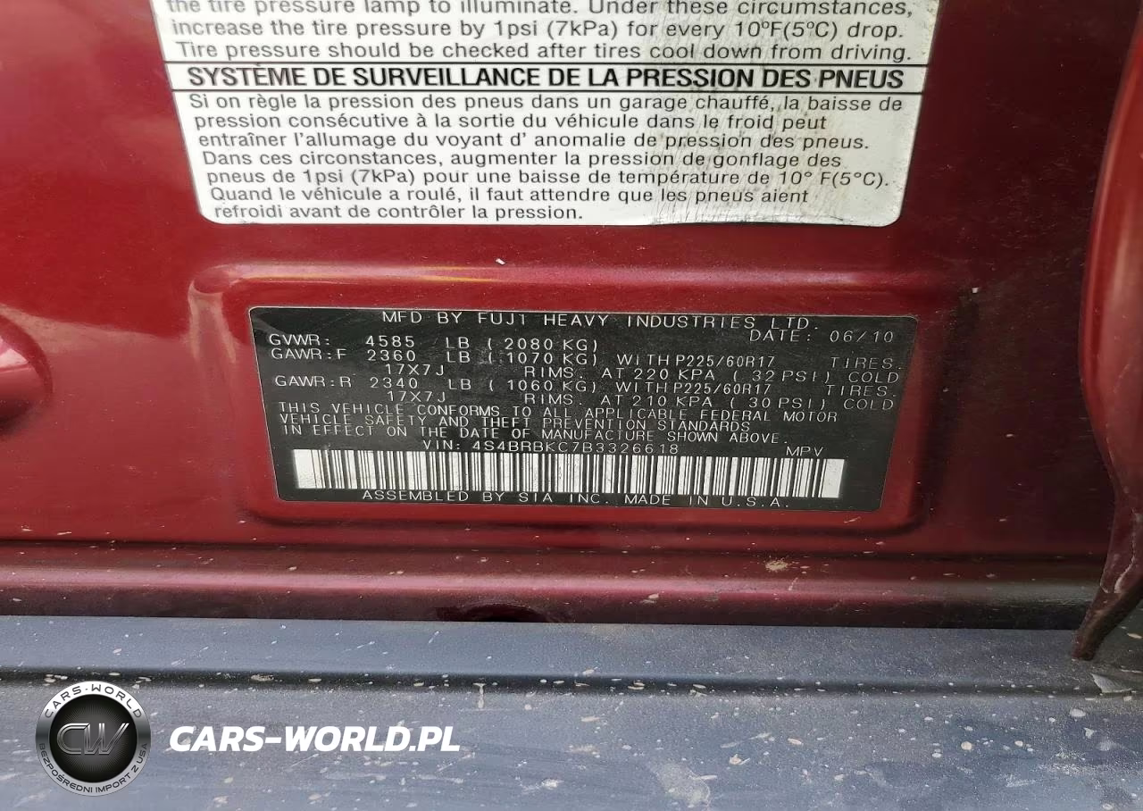 2011 Subaru Outback 2.5I Limited VIN:4S4BRBKC7B3326618 - 13