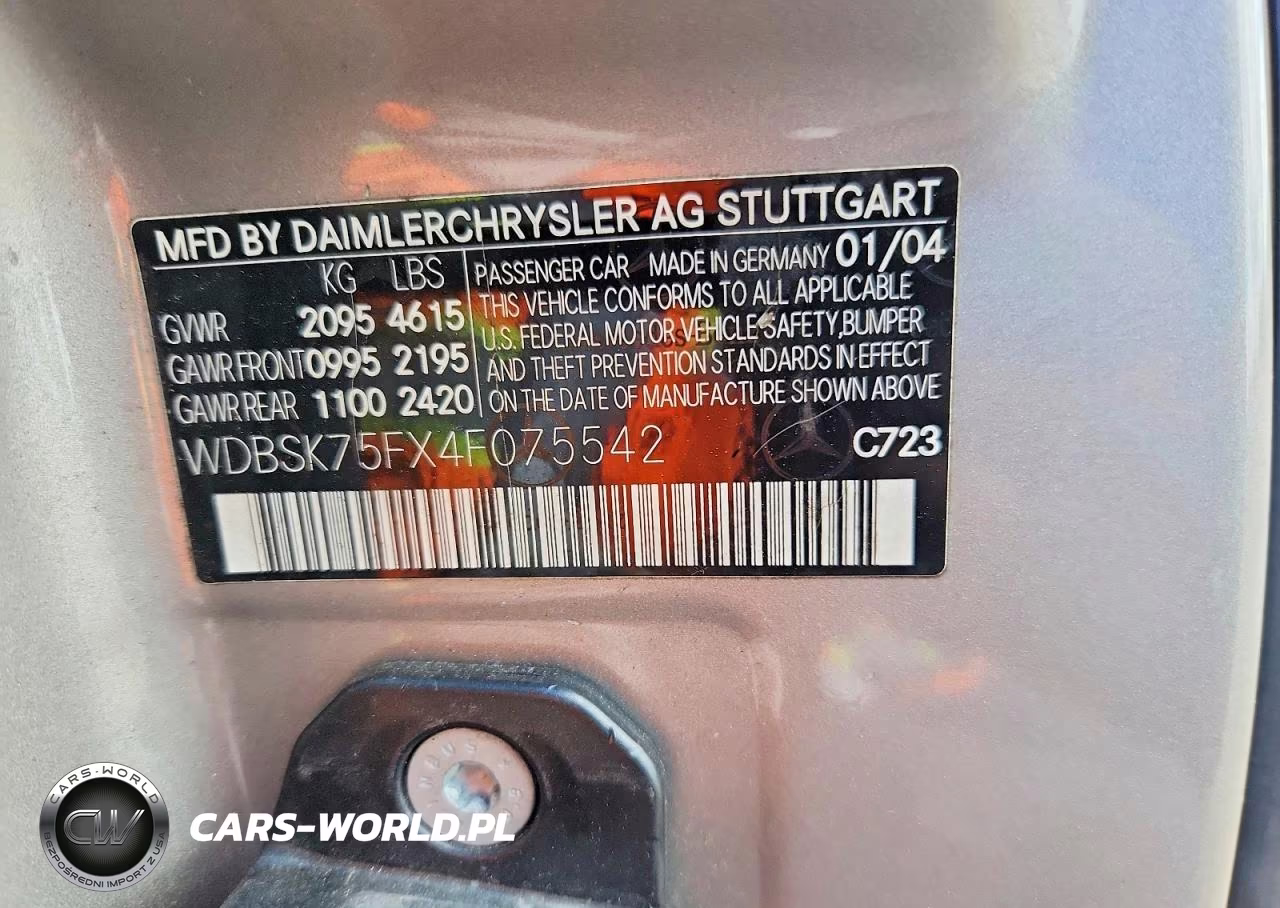 2004 Mercedes-Benz Sl 500 VIN:WDBSK75FX4F075542 - 12
