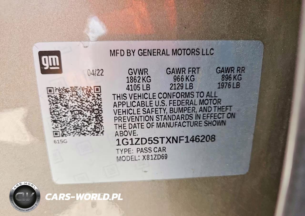 2022 Chevrolet Malibu Lt VIN:1G1ZD5STXNF146208 - 13