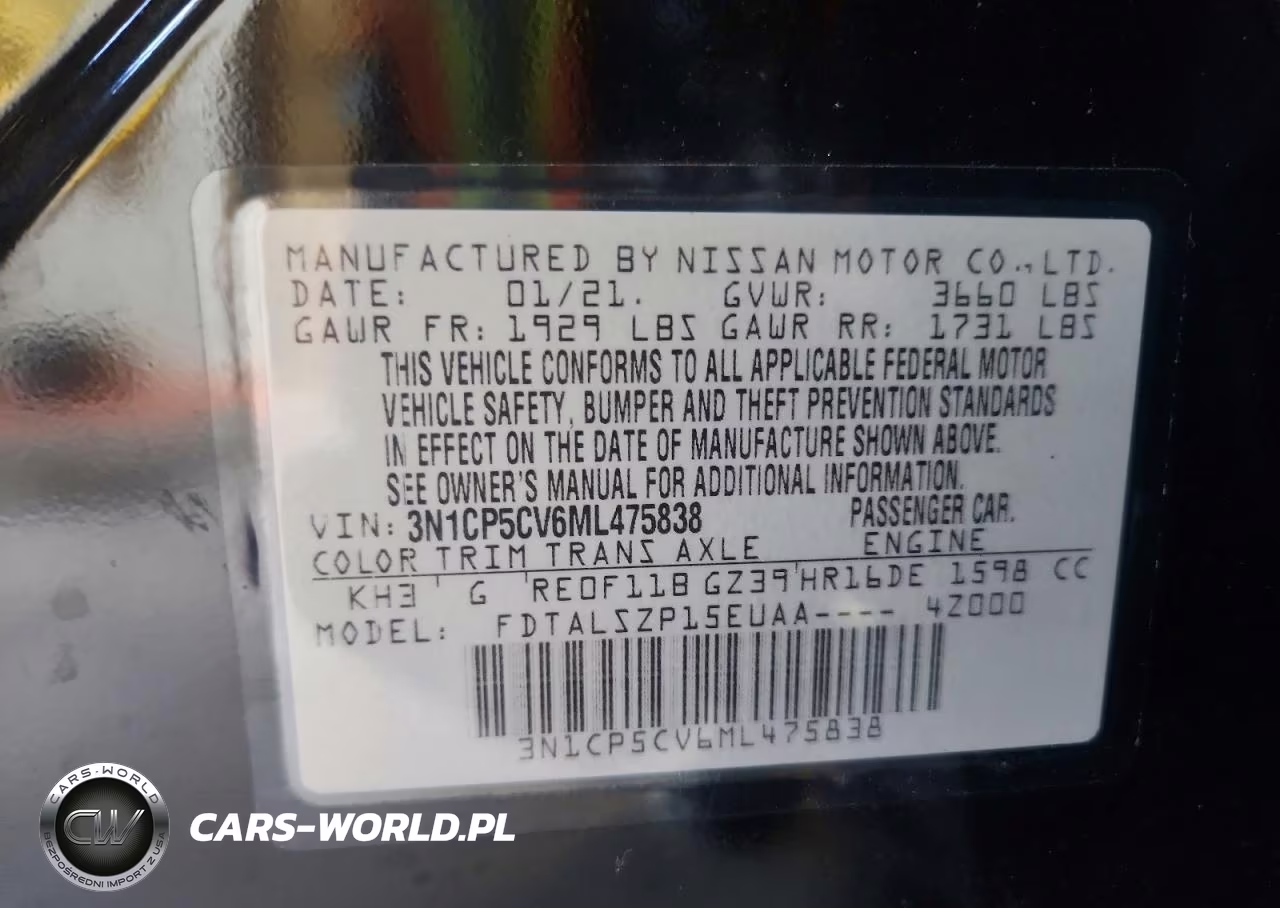 2021 Nissan Kicks Sv VIN:3N1CP5CV6ML475838 - 13