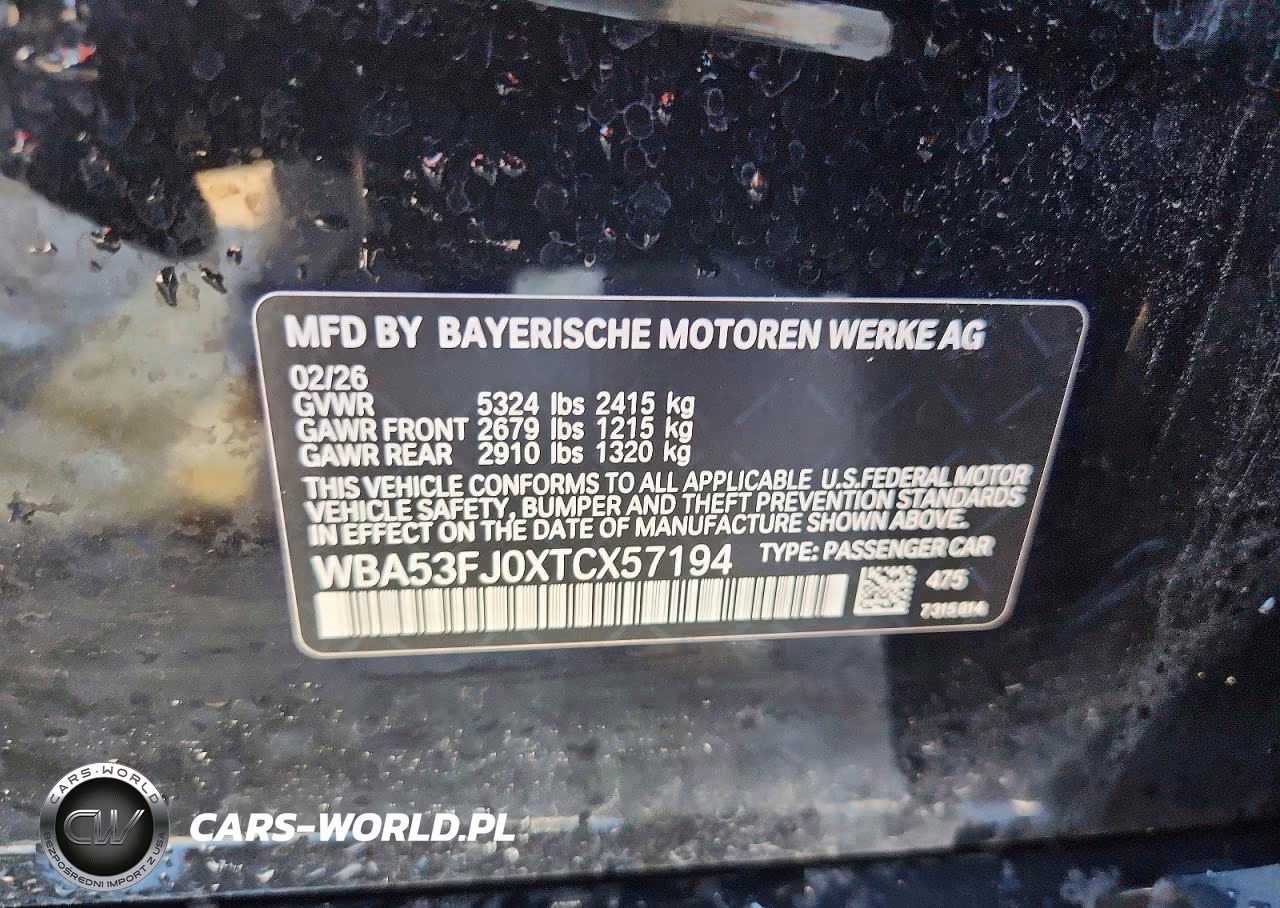 2026 B M W 5 Series 4D Sedan 530I xDrive Msport VIN:WBA53FJ0XTCX57194 - 12
