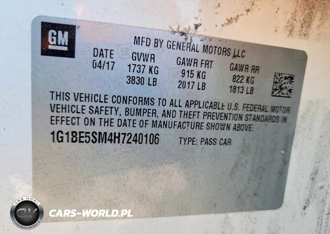 2017 Chevrolet Cruze Lt VIN:1G1BE5SM4H7240106 - 13