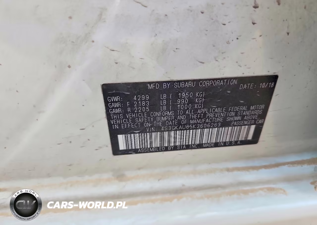 2019 Subaru Impreza Limited VIN:4S3GKAU65K3606263 - 12