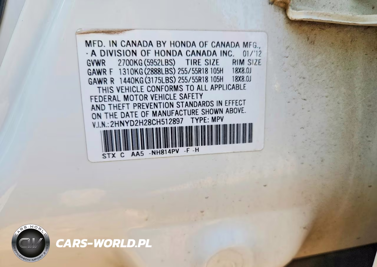 2012 Acura Mdx VIN:2HNYD2H28CH512897 - 12