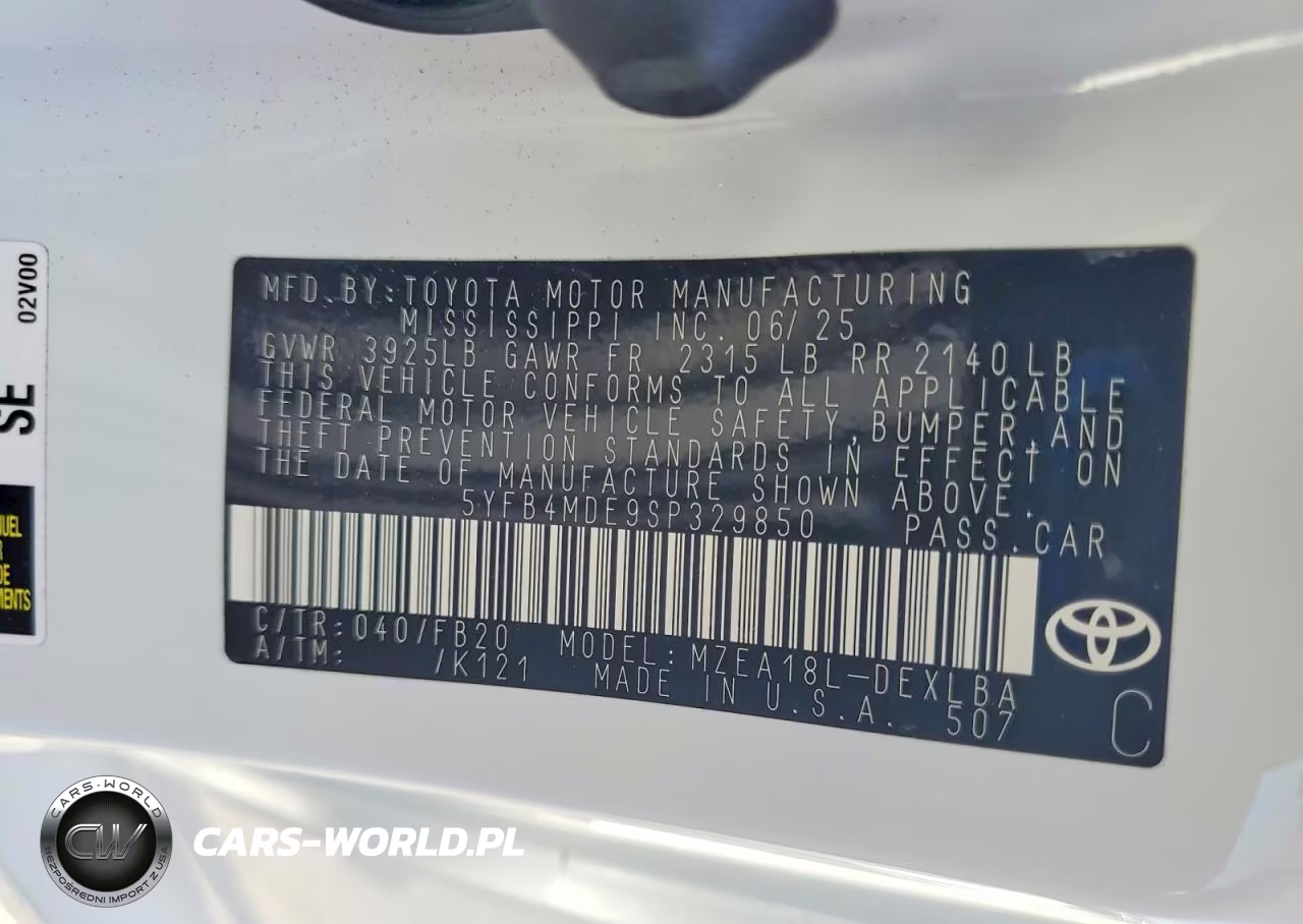 2025 Toyota Corolla Le VIN:5YFB4MDE9SP329850 - 13