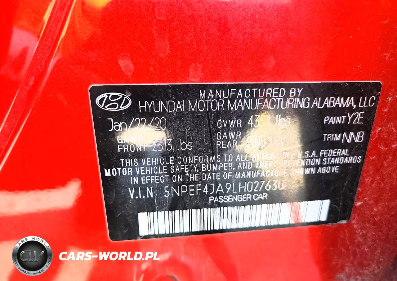 2020 Hyundai Sonata Sel VIN:5NPEF4JA9LH027630 - 12