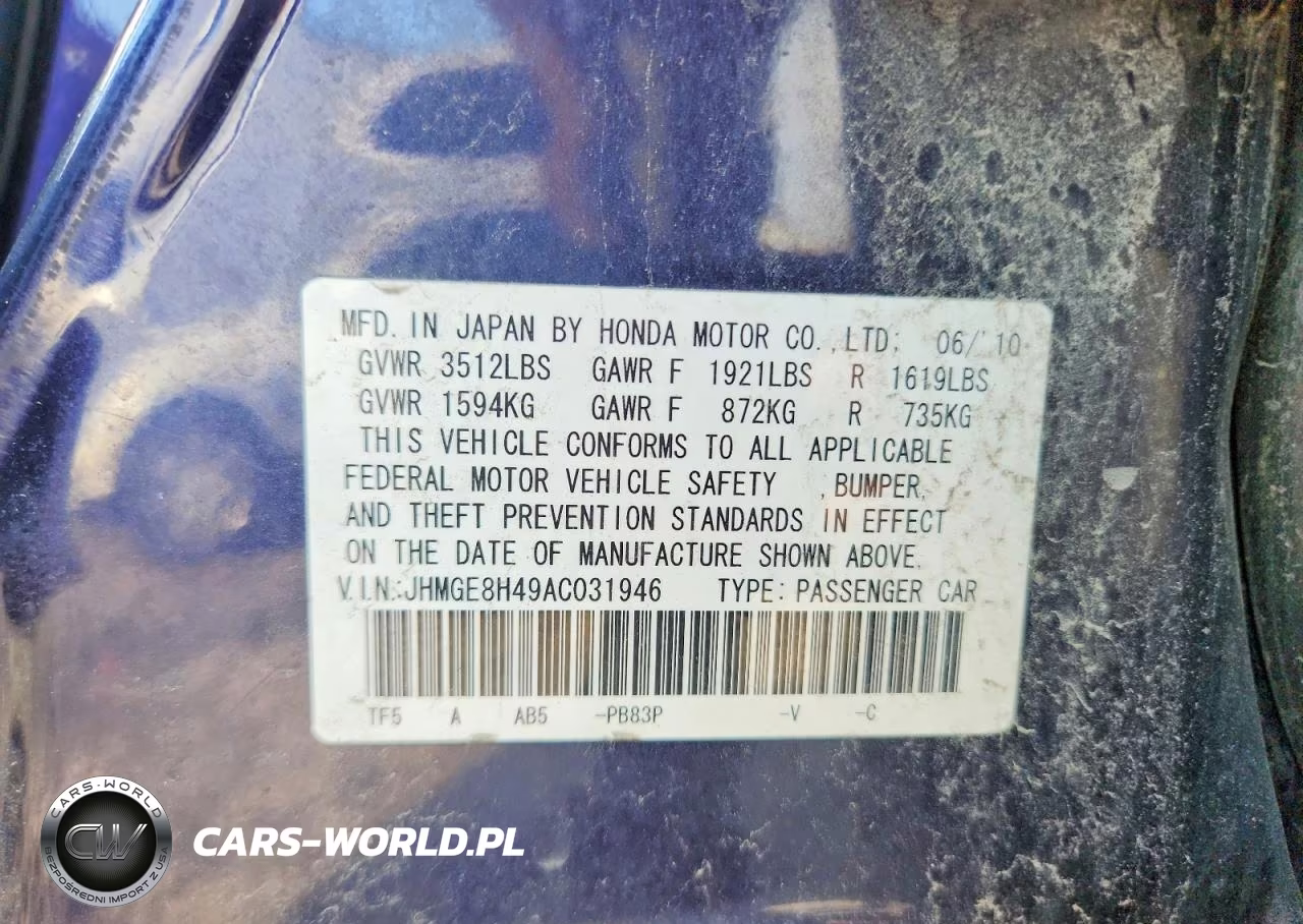 2010 Honda Fit Sport VIN:JHMGE8H49AC031946 - 12