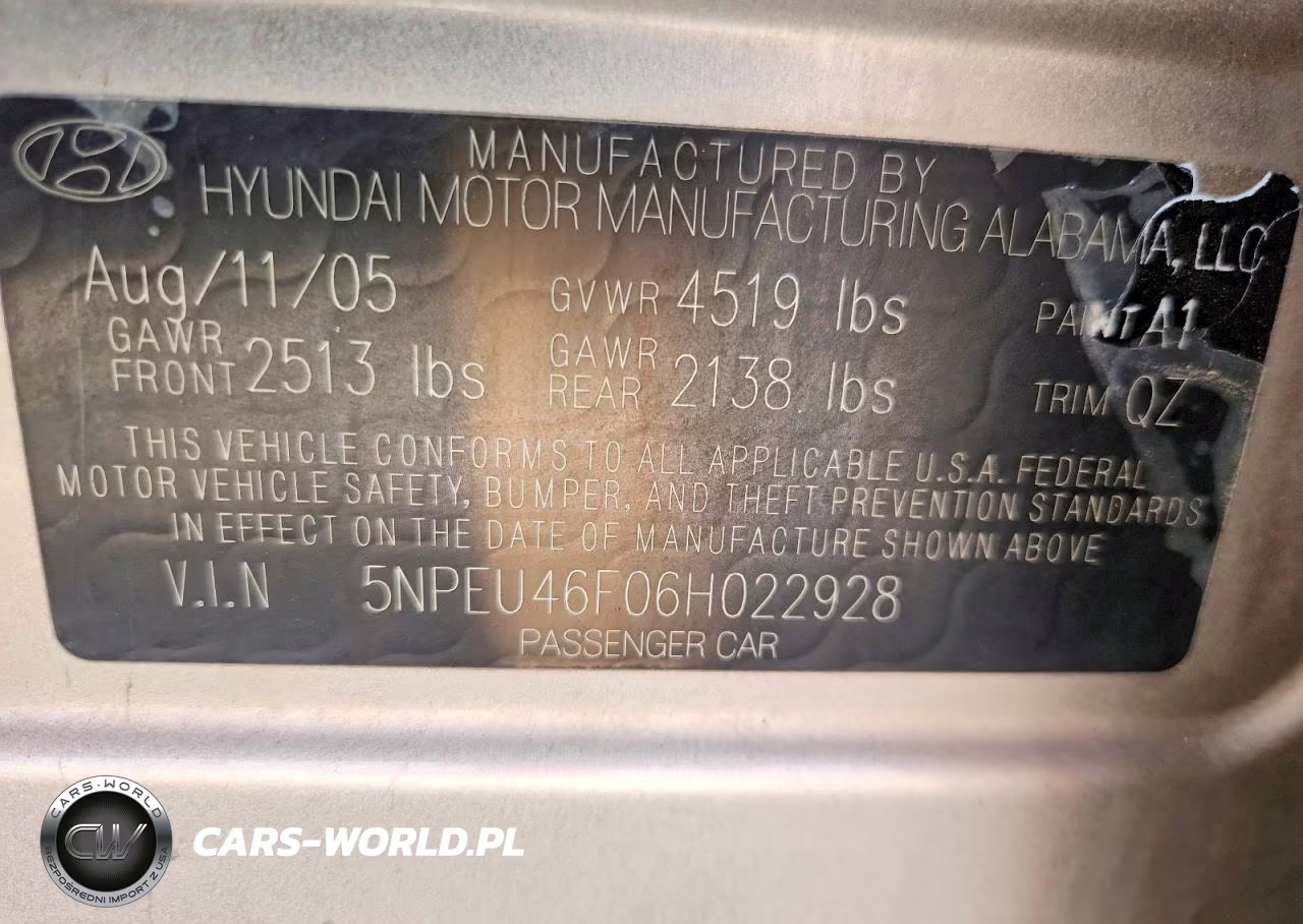 2006 Hyundai Sonata Gls V6 VIN:5NPEU46F06H022928 - 12