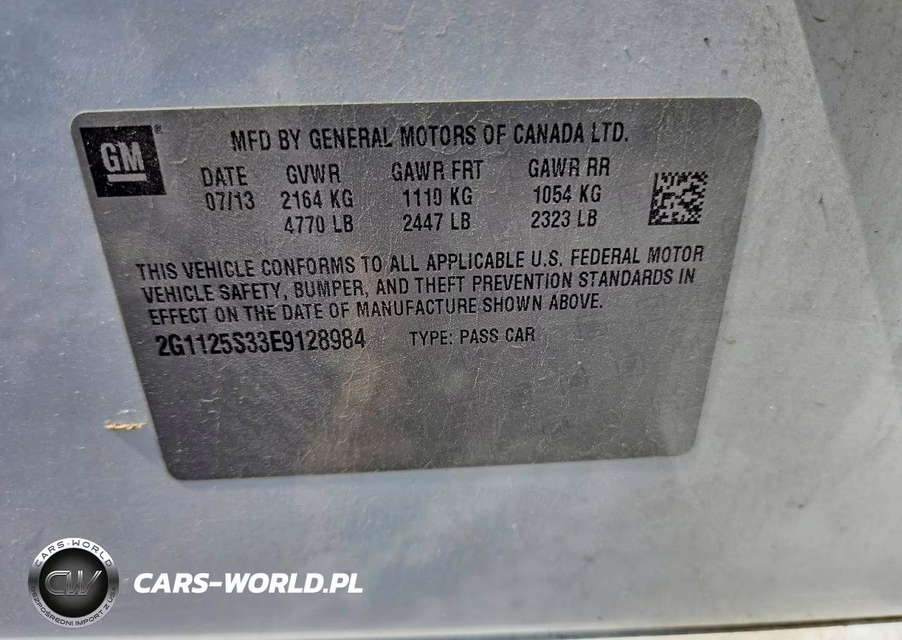 2014 Chevrolet Impala Lt VIN:2G1125S33E9128984 - 12