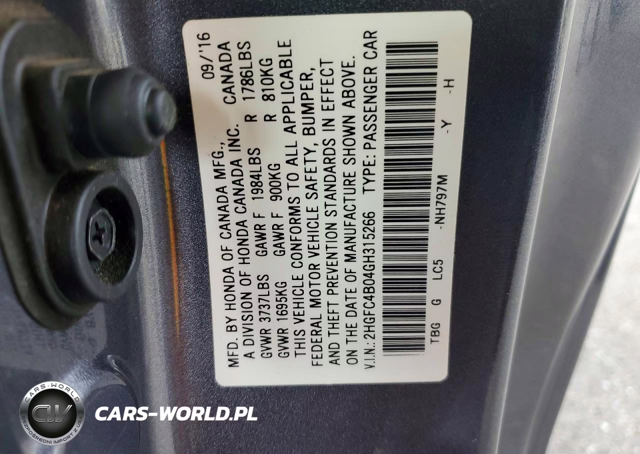 2016 Honda Civic Lx VIN:2HGFC4B04GH315266 - 12