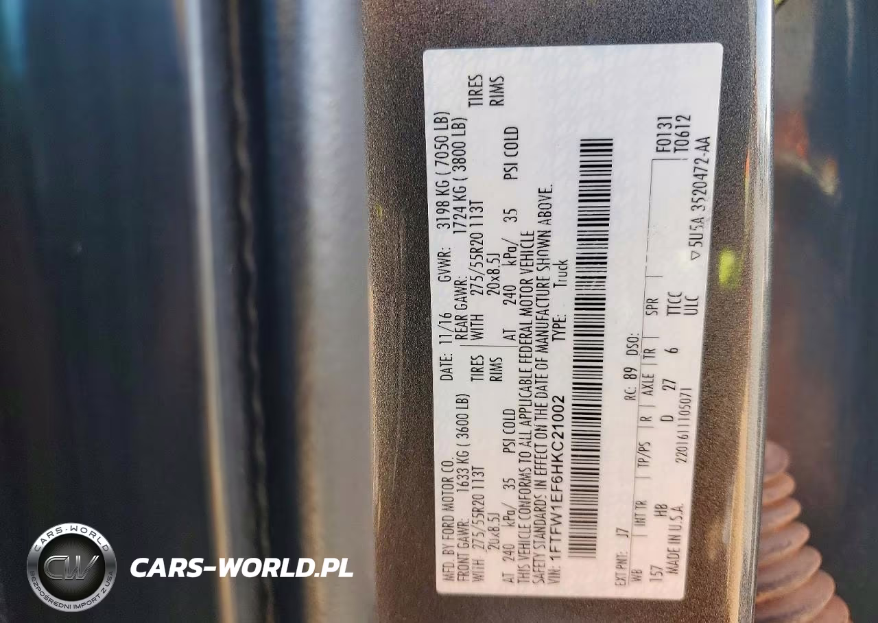 2017 Ford F150 Supercrew VIN:1FTFW1EF6HKC21002 - 12