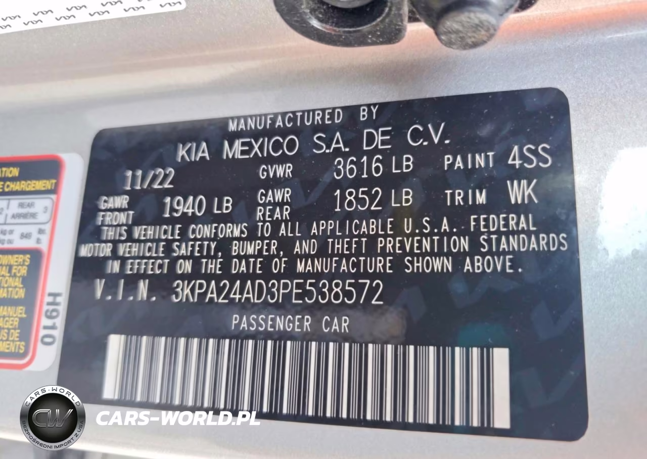 2023 Kia Rio Lx VIN:3KPA24AD3PE538572 - 12