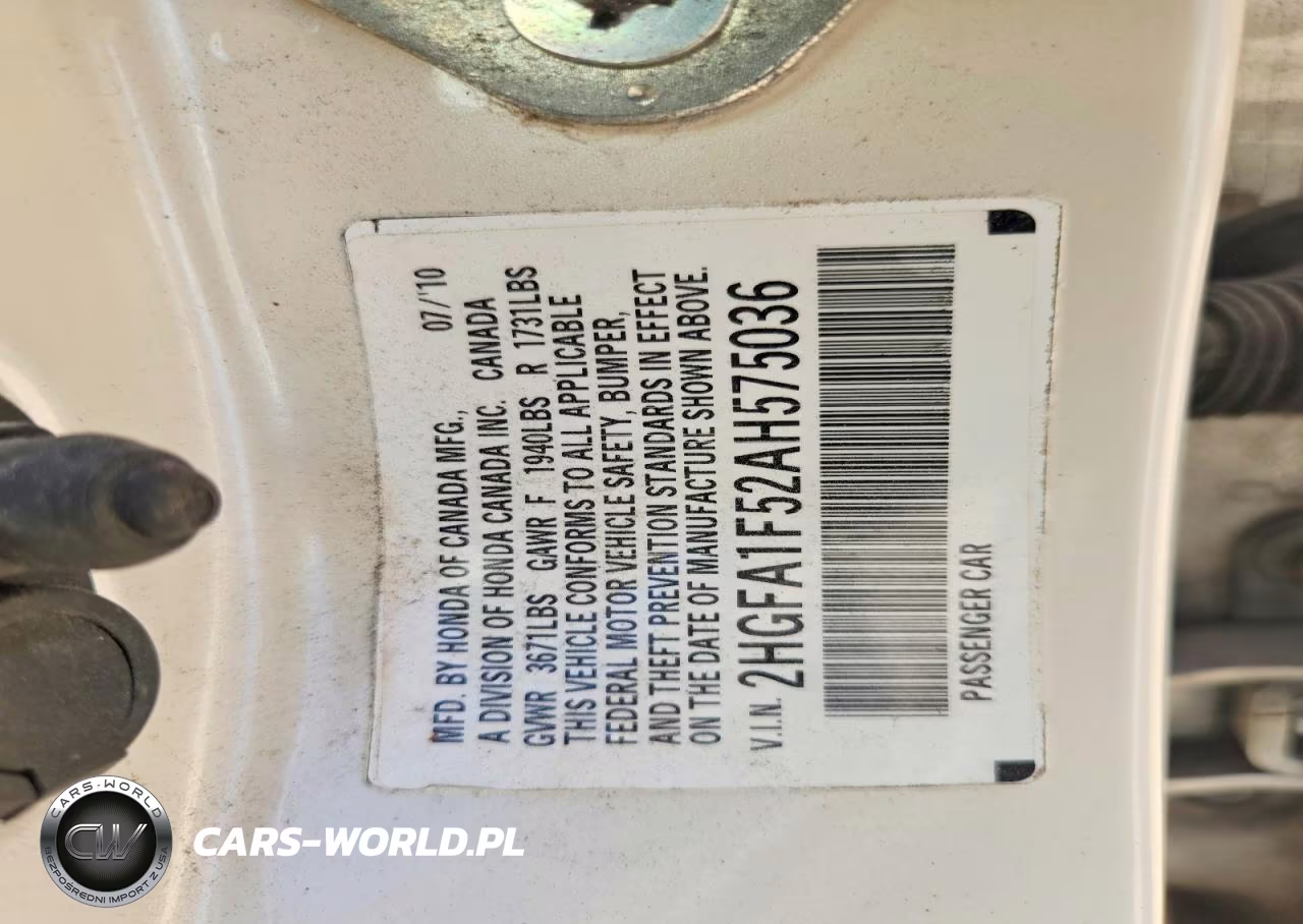 2010 Honda Civic Lx VIN:2HGFA1F52AH575036 - 12