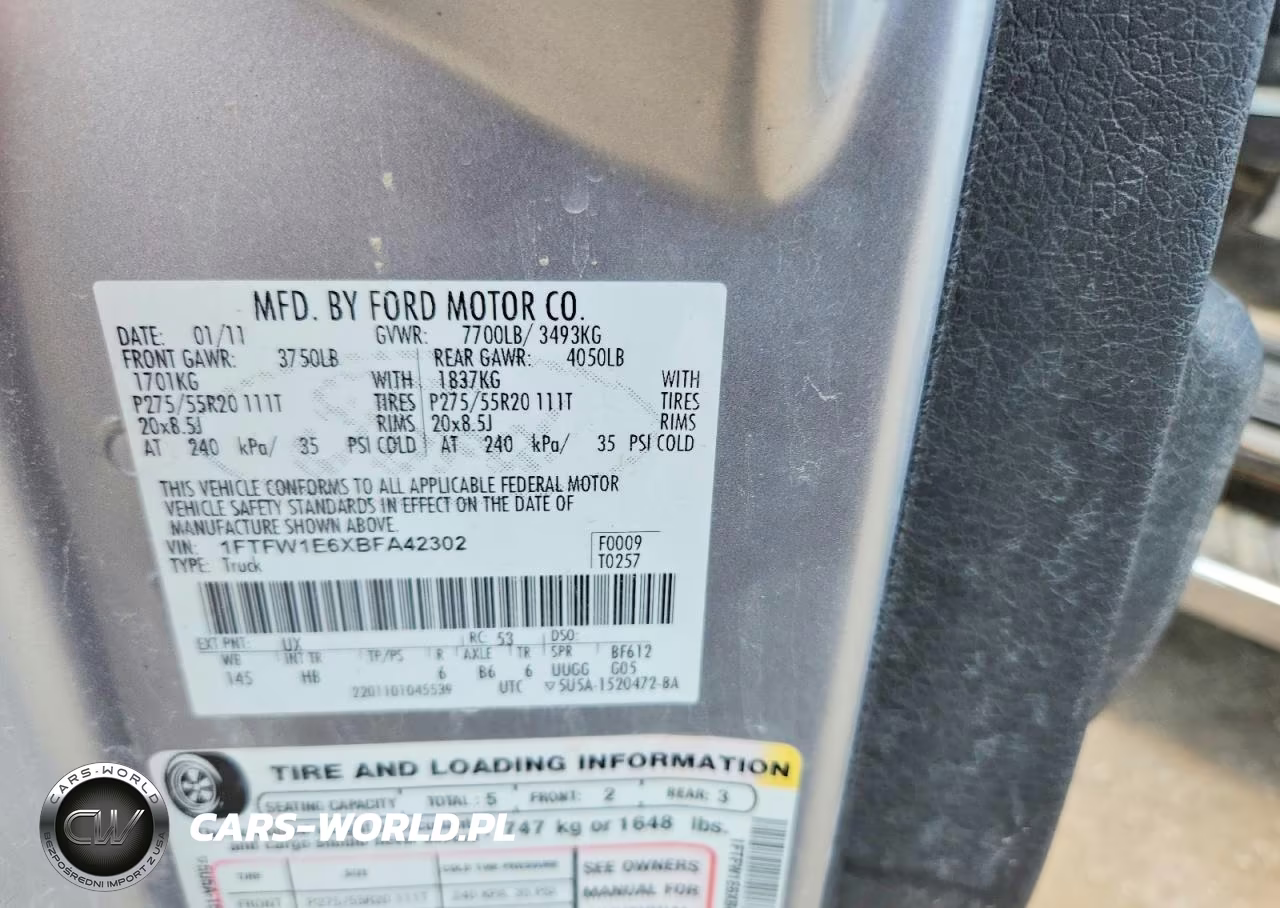 2011 Ford F150 Supercrew VIN:1FTFW1E6XBFA42302 - 12