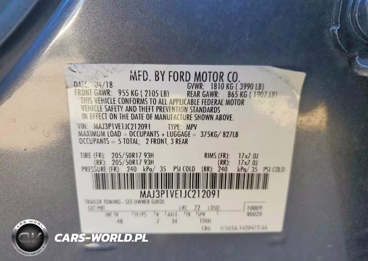 2018 Ford Ecosport Titanium VIN:MAJ3P1VE1JC212091 - 12