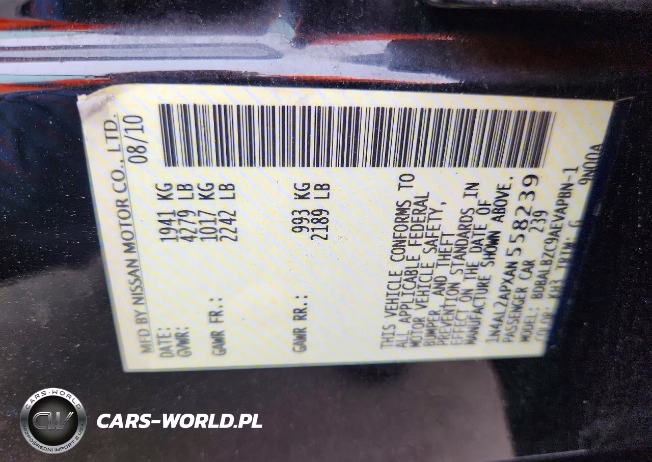 2010 Nissan Altima 2.5 VIN:1N4AL2APXAN558239 - 12