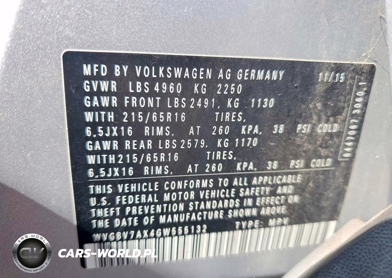 2016 Volkswagen Tiguan S VIN:WVGBV7AX4GW555132 - 12
